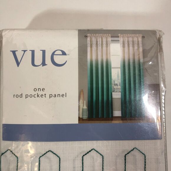 Vue Signature Arashi Green Ombre Embroidered Window Panel 52" W x 95" L 1 Panel - Picture 2 of 8